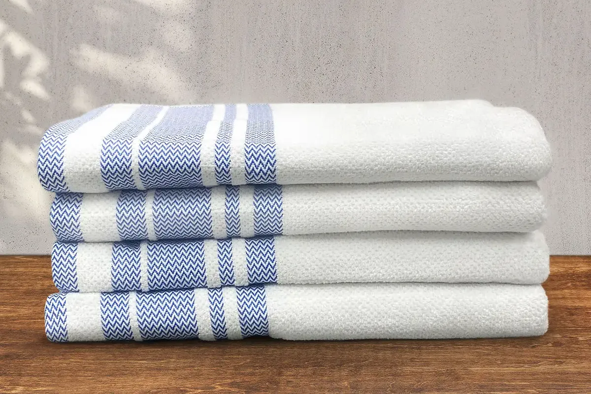 Blue Trim Pool Towel