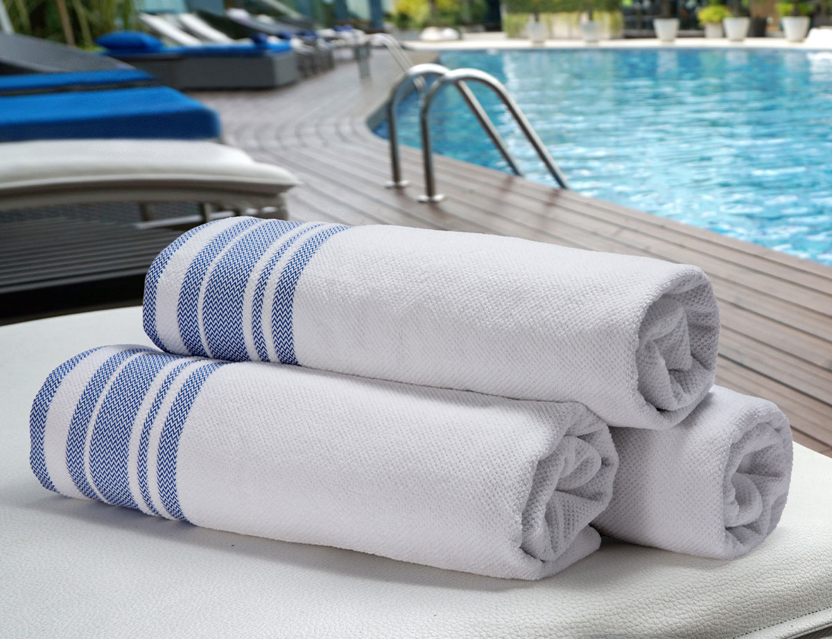 Westin Blue Trim Pool Towel